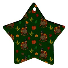 Thanksgiving Turkey  Star Ornament (two Sides)