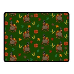 Thanksgiving Turkey  Double Sided Fleece Blanket (small)  by Valentinaart