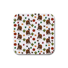 Thanksgiving turkey  Rubber Square Coaster (4 pack) 