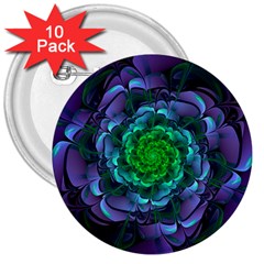 Beautiful Purple & Green Aeonium Arboreum Zwartkop 3  Buttons (10 Pack)  by jayaprime