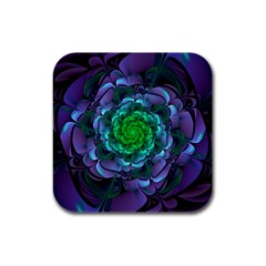 Beautiful Purple & Green Aeonium Arboreum Zwartkop Rubber Square Coaster (4 Pack)  by jayaprime