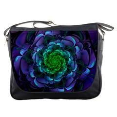 Beautiful Purple & Green Aeonium Arboreum Zwartkop Messenger Bags by jayaprime