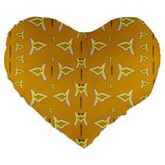 Fishes Talking About Love And   Yellow Stuff Large 19  Premium Heart Shape Cushions by pepitasart