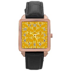 Fishes Talking About Love And   Yellow Stuff Rose Gold Leather Watch  by pepitasart