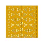 Fishes Talking About Love And   Yellow Stuff Small Satin Scarf (Square) Front