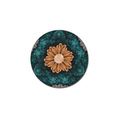 Beautiful Paradise Chrysanthemum Of Orange And Aqua Golf Ball Marker (10 Pack) by jayaprime