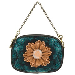 Beautiful Paradise Chrysanthemum Of Orange And Aqua Chain Purses (two Sides)  by jayaprime