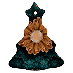 Beautiful Paradise Chrysanthemum Of Orange And Aqua Ornament (christmas Tree) 