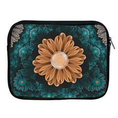 Beautiful Paradise Chrysanthemum Of Orange And Aqua Apple Ipad 2/3/4 Zipper Cases by jayaprime