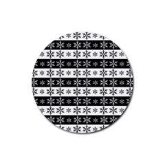 Snowflakes - Christmas Pattern Rubber Round Coaster (4 Pack)  by Valentinaart