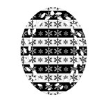 Snowflakes - Christmas pattern Oval Filigree Ornament (Two Sides) Front