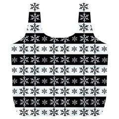 Snowflakes - Christmas Pattern Full Print Recycle Bags (l)  by Valentinaart