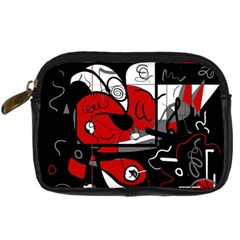 Red Black And White Abstraction Digital Camera Cases