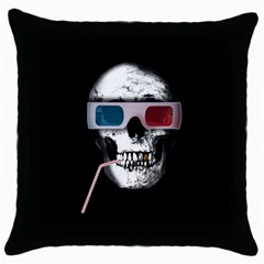 Cinema Skull Throw Pillow Case (black) by Valentinaart