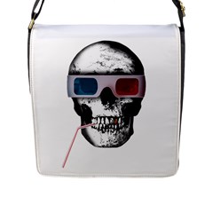 Cinema Skull Flap Messenger Bag (l)  by Valentinaart