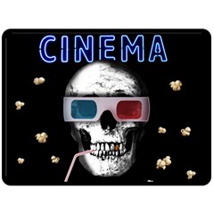 Cinema Skull Double Sided Fleece Blanket (large)  by Valentinaart