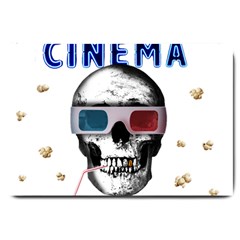 Cinema Skull Large Doormat  by Valentinaart