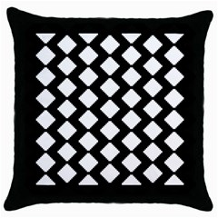 Abstract Tile Pattern Black White Triangle Plaid Throw Pillow Case (black)