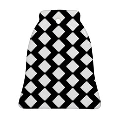 Abstract Tile Pattern Black White Triangle Plaid Ornament (bell)