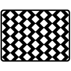 Abstract Tile Pattern Black White Triangle Plaid Double Sided Fleece Blanket (large)  by Alisyart