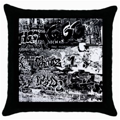 Graffiti Throw Pillow Case (black) by Valentinaart