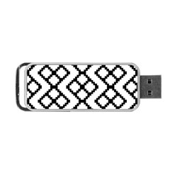 Abstract Tile Pattern Black White Triangle Plaid Chevron Portable Usb Flash (two Sides)