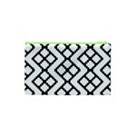 Abstract Tile Pattern Black White Triangle Plaid Chevron Cosmetic Bag (XS) Back