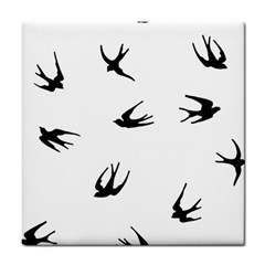 Black Bird Fly Sky Tile Coasters