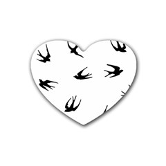 Black Bird Fly Sky Rubber Coaster (heart) 