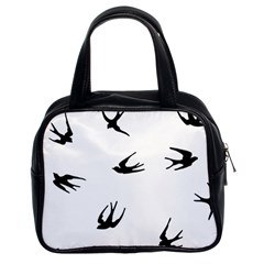 Black Bird Fly Sky Classic Handbags (2 Sides)