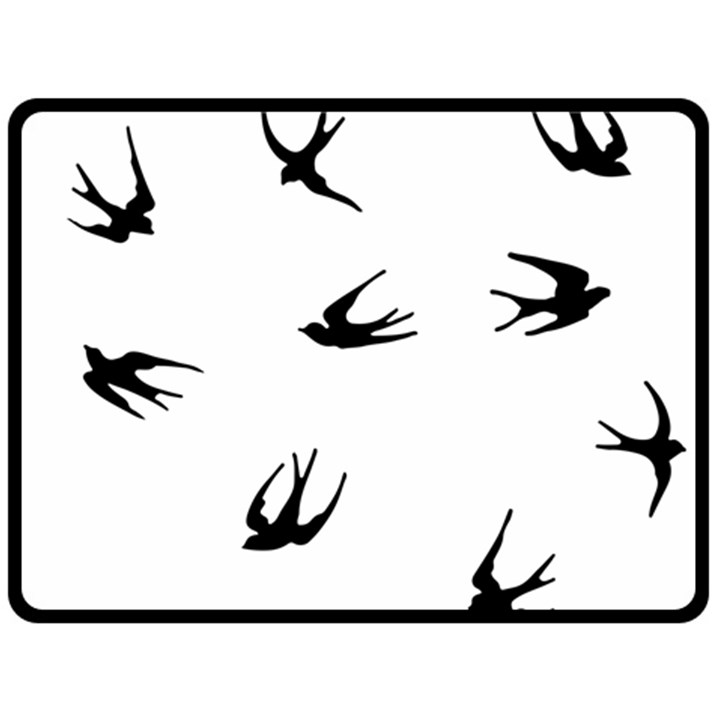 Black Bird Fly Sky Fleece Blanket (Large) 