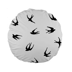 Black Bird Fly Sky Standard 15  Premium Flano Round Cushions