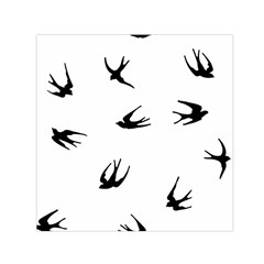 Black Bird Fly Sky Small Satin Scarf (square)