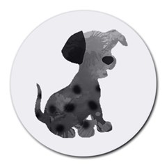 Dalmatian Inspired Silhouette Round Mousepads