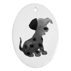 Dalmatian Inspired Silhouette Ornament (Oval)