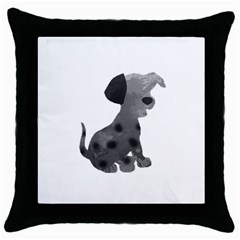 Dalmatian Inspired Silhouette Throw Pillow Case (Black)