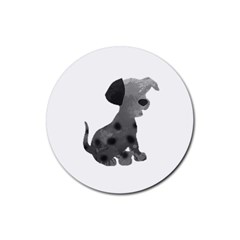 Dalmatian Inspired Silhouette Rubber Round Coaster (4 pack) 