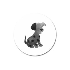 Dalmatian Inspired Silhouette Magnet 3  (round) by InspiredShadows