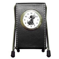 Dalmatian Inspired Silhouette Pen Holder Desk Clocks