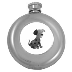 Dalmatian Inspired Silhouette Round Hip Flask (5 oz)