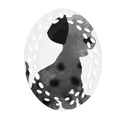 Dalmatian Inspired Silhouette Ornament (oval Filigree) by InspiredShadows