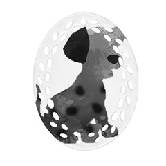 Dalmatian Inspired Silhouette Oval Filigree Ornament (Two Sides)