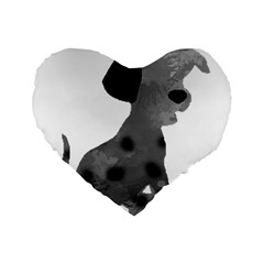 Dalmatian Inspired Silhouette Standard 16  Premium Heart Shape Cushions