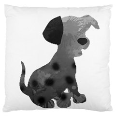 Dalmatian Inspired Silhouette Large Flano Cushion Case (One Side)