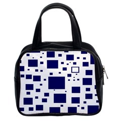 Blue Squares Textures Plaid Classic Handbags (2 Sides) by Alisyart
