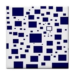 Blue Squares Textures Plaid Face Towel