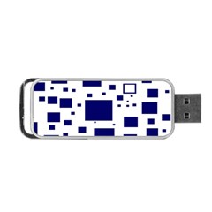 Blue Squares Textures Plaid Portable Usb Flash (one Side)