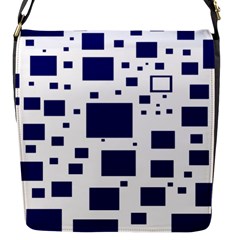 Blue Squares Textures Plaid Flap Messenger Bag (s) by Alisyart