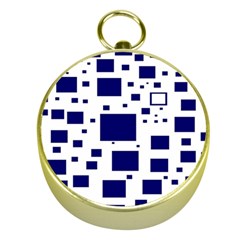 Blue Squares Textures Plaid Gold Compasses