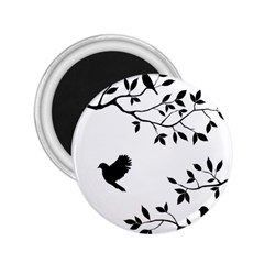 Bird Tree Black 2 25  Magnets